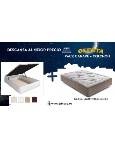 PACK CANAPÉ SIL + COLCHÓN MEMORY VISCO 30CM