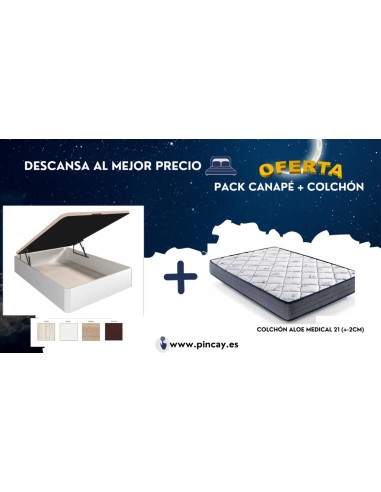 PACK CANAPÉ SIL + COLCHÓN ALOE MEDICAL 21CM ALTO